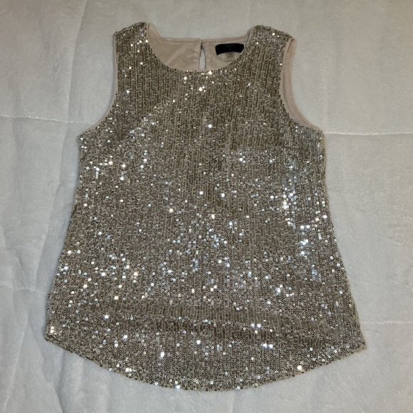 Tahari Tops - TAHARI Women's Silver Sequin Sleeveless Top